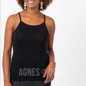 Agnes & Dora Cami Tank Black Knit Adjustable Strap New With Tags